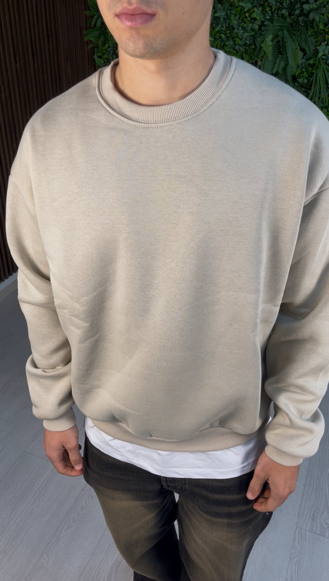 FELPA GIROCOLLO BEIGE