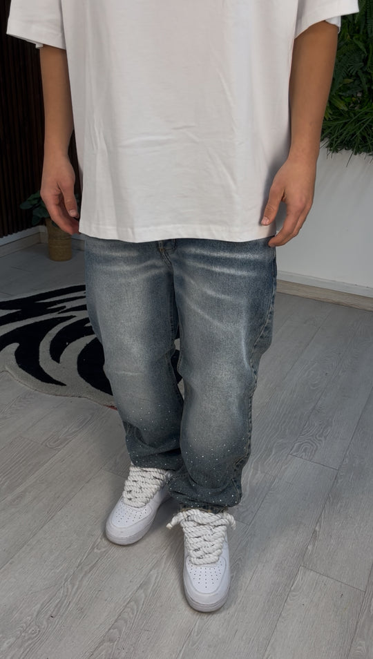 JEANS BAGGY ICE STRASS
