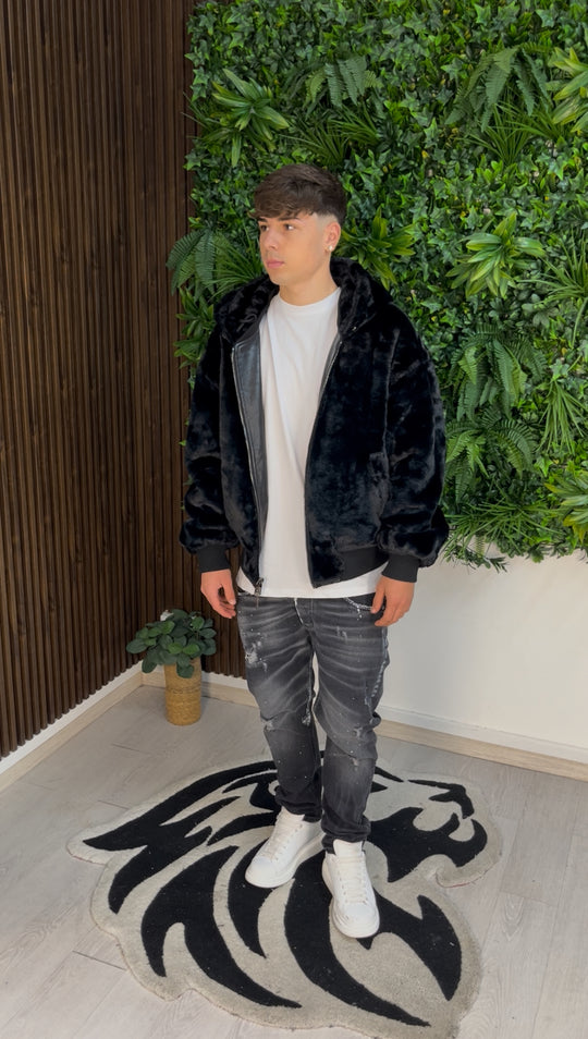GIACCA REVERSIBILE IN PELLE NERA