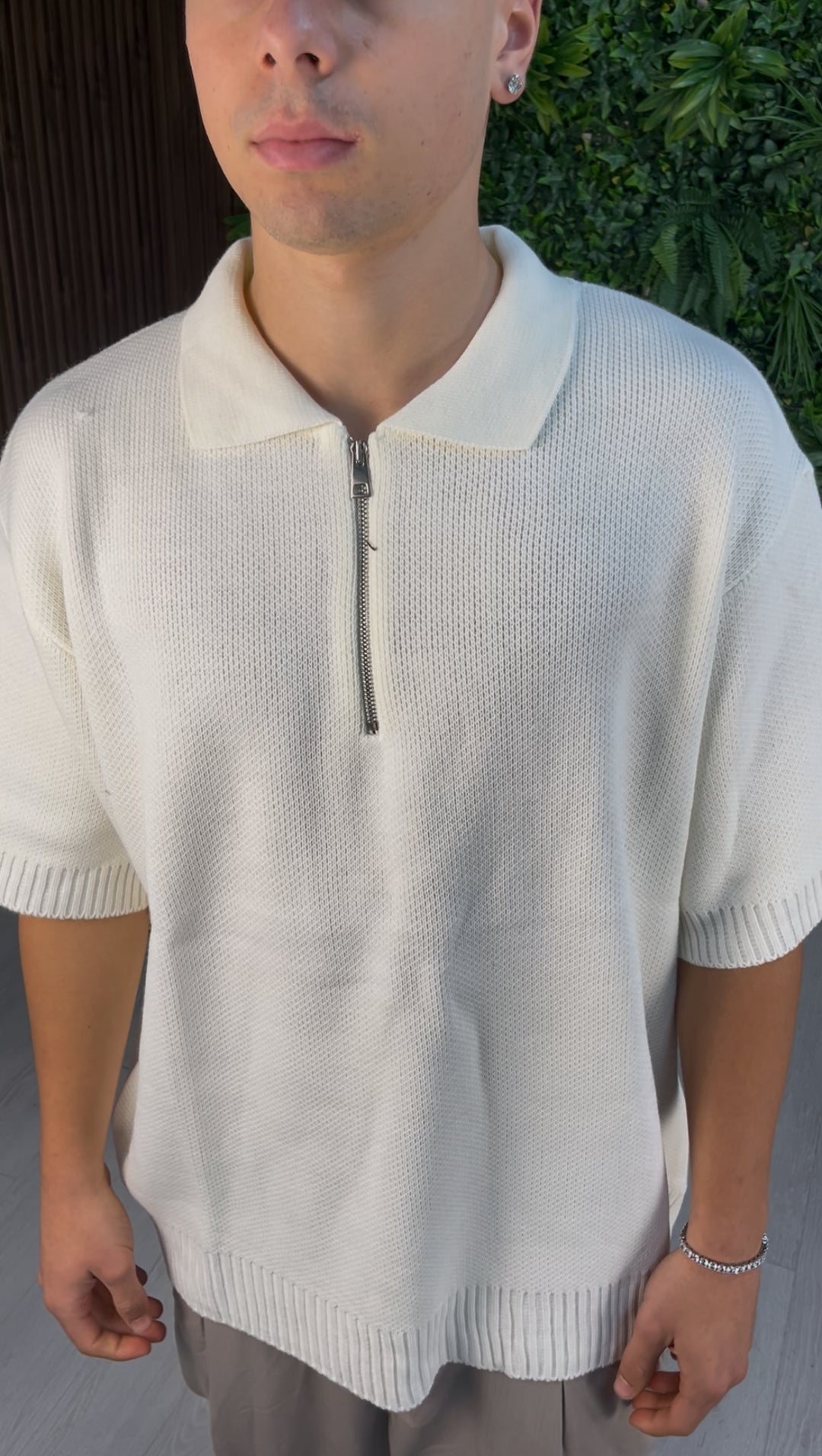 POLO ZIP PANNA