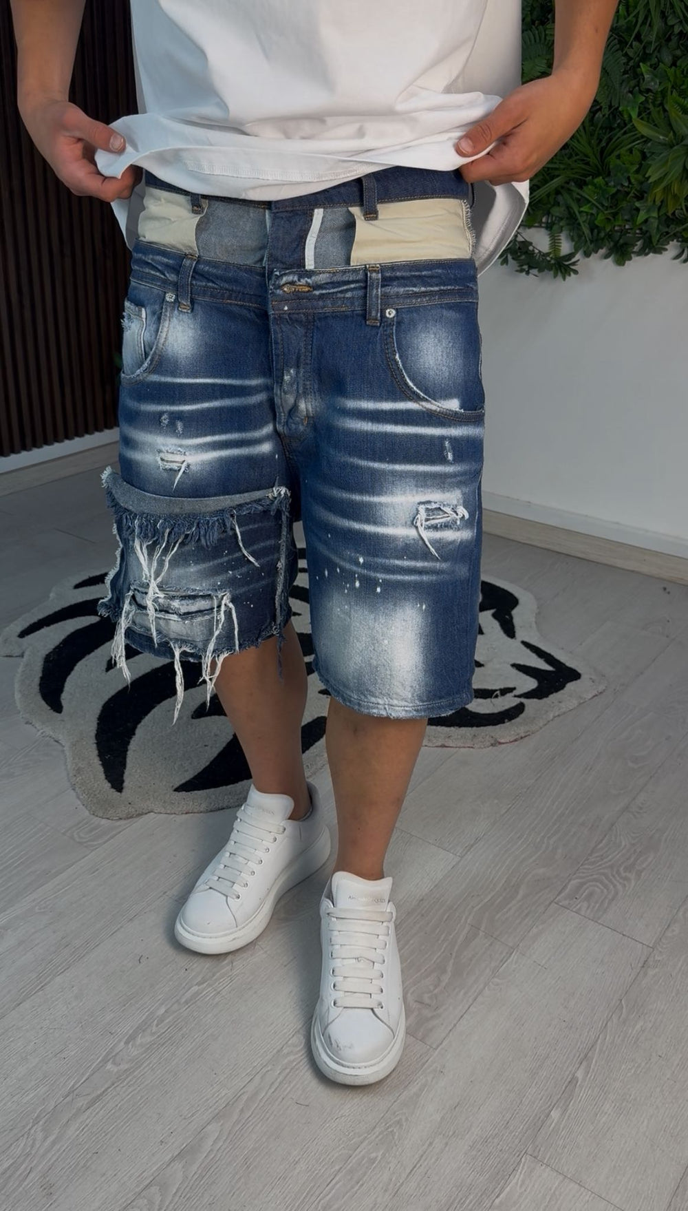 JEANS DOUBLE BELT BLU