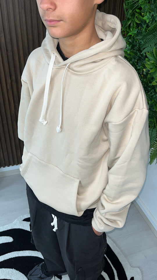 Sweat-shirt en coton beige