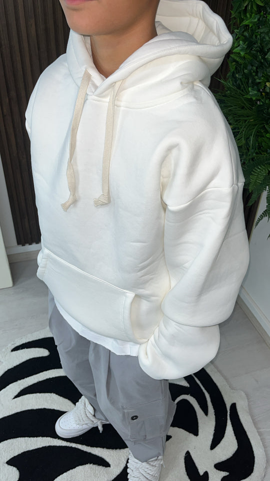 Sweat-shirt en coton blanc