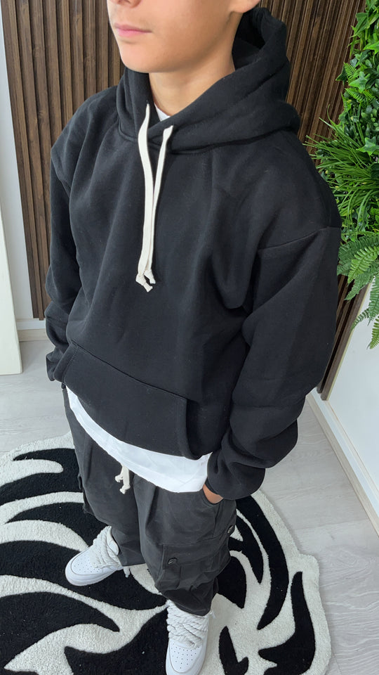 Sweat-shirt en coton noir