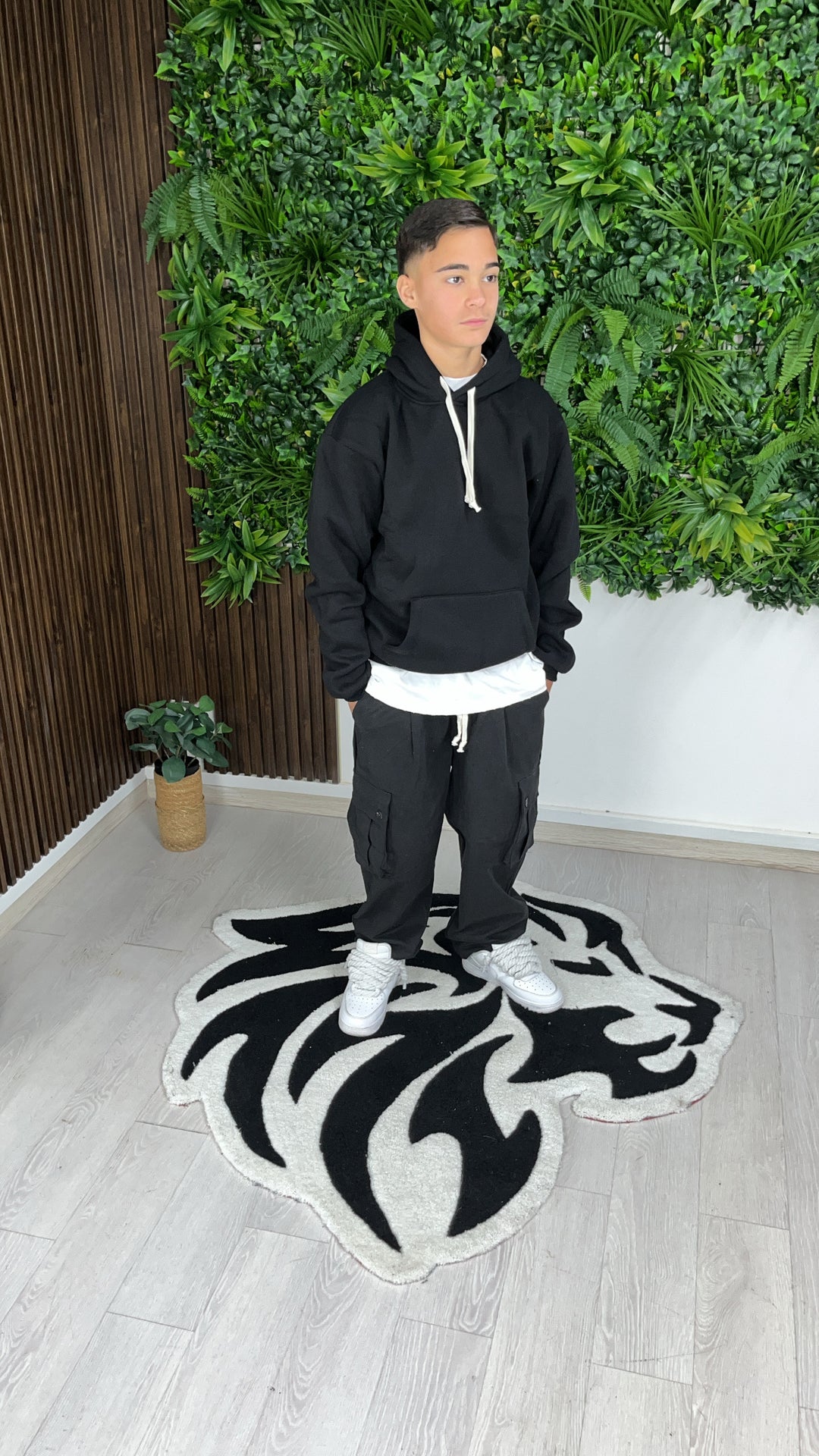 Sweat-shirt en coton noir