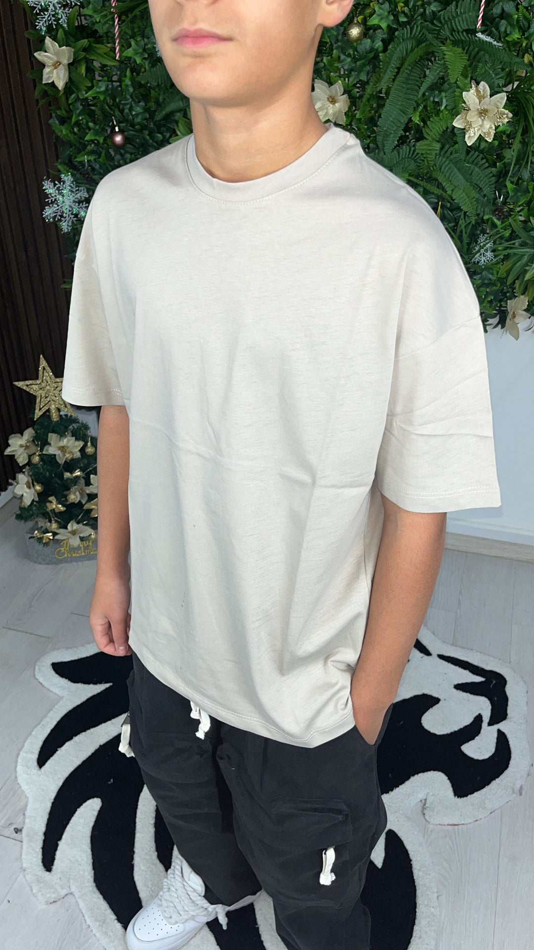 T-SHIRT GIROCOLLO BEIGE