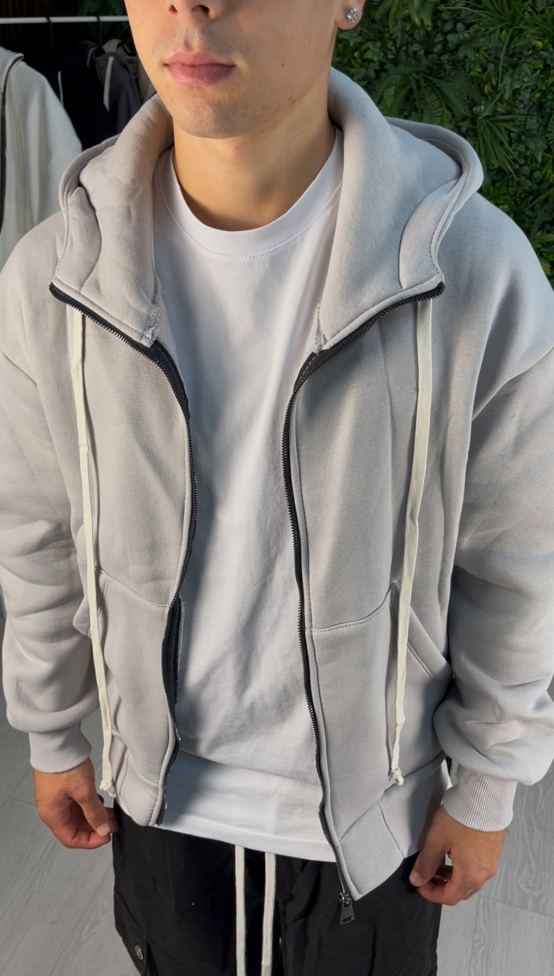 Gray zip sweatshirt