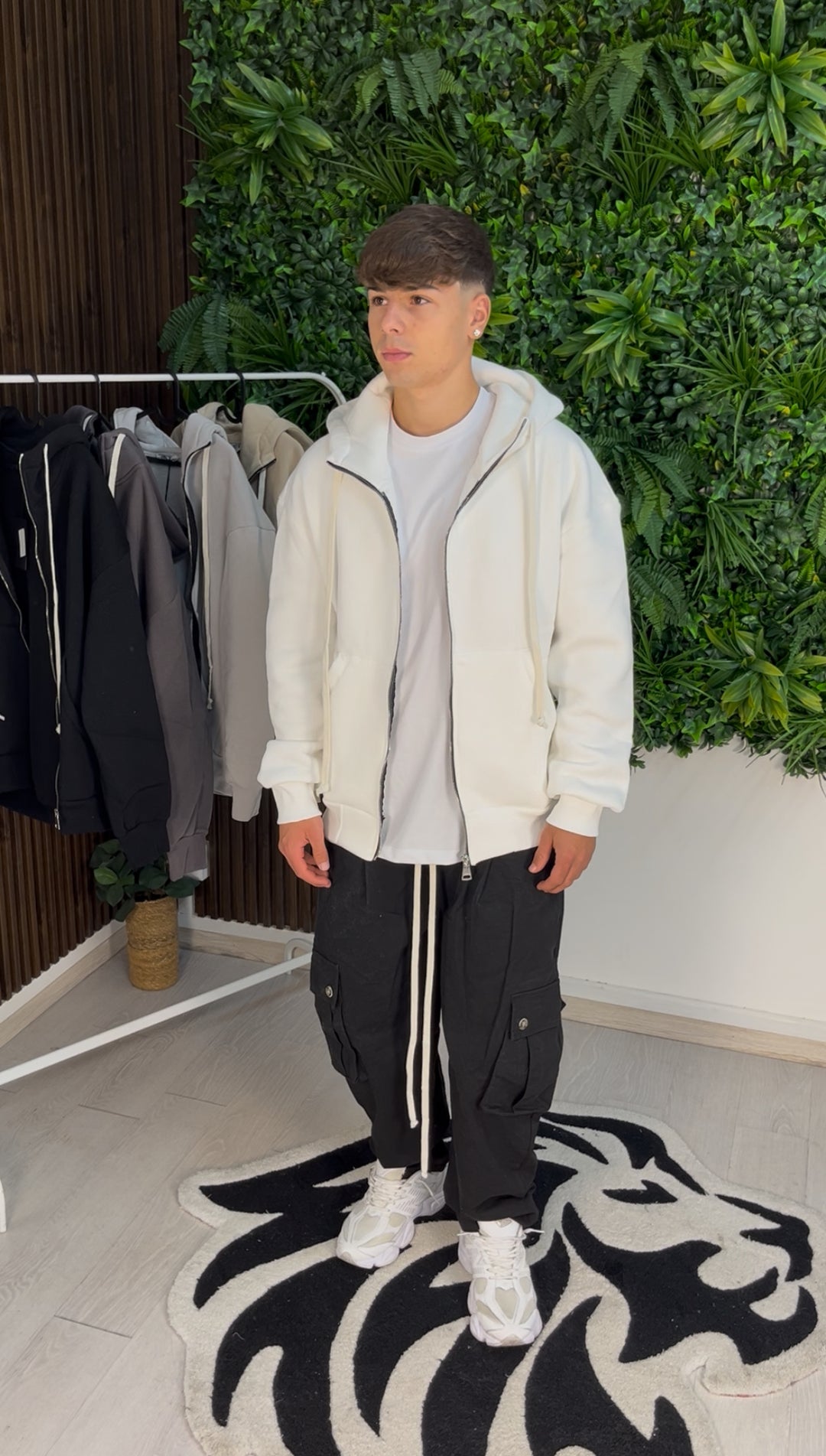 Sweat-shirt à zip blanc