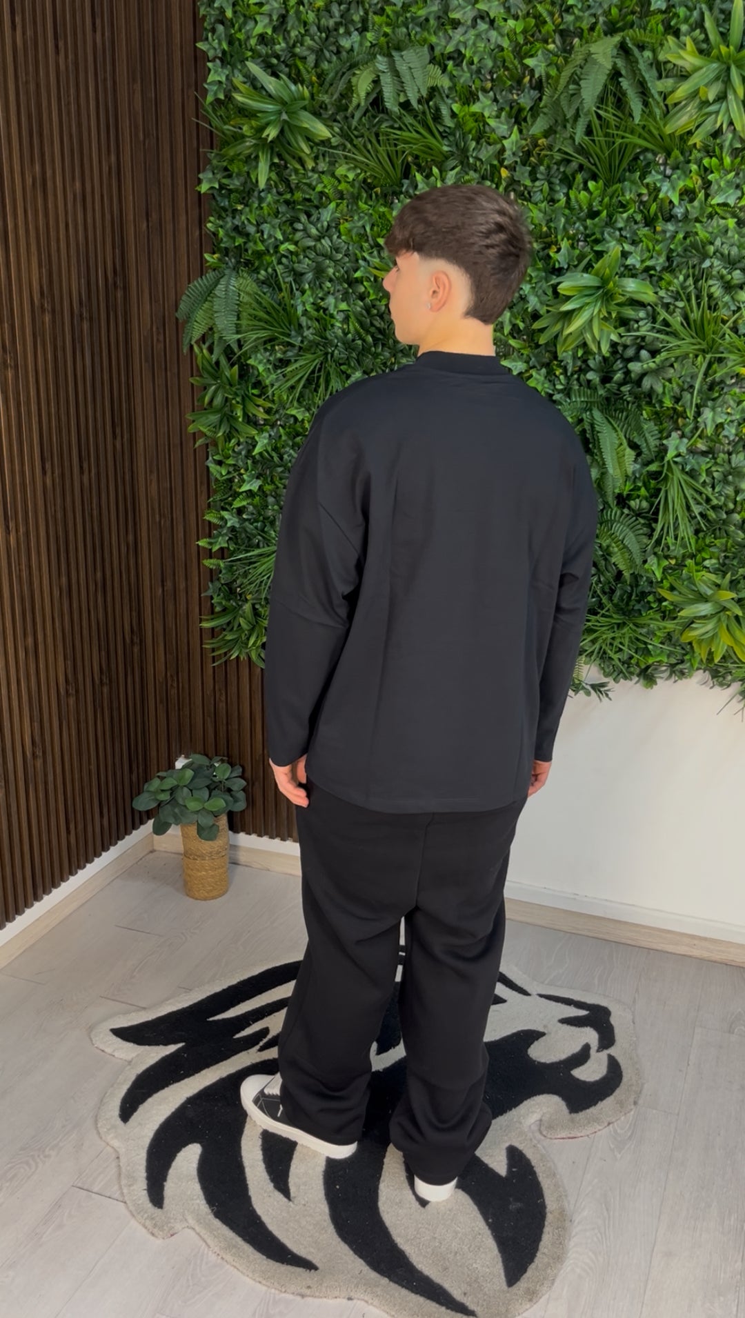 Pantalon de coton à fusée noire