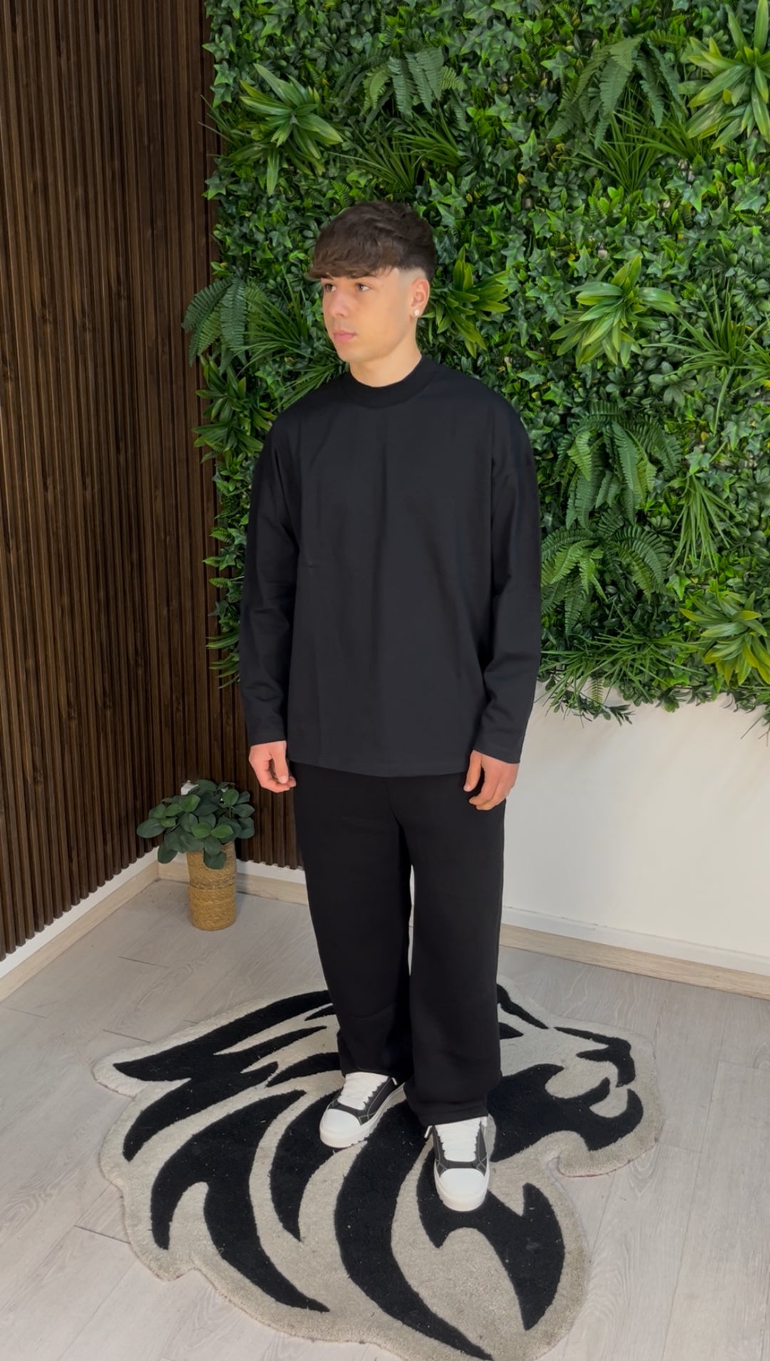 Pantalon de coton à fusée noire