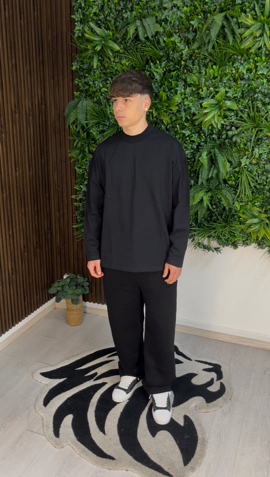Pantalon de coton à fusée noire