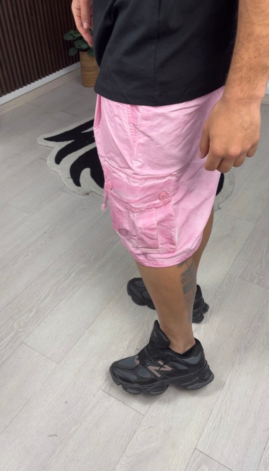 CARGO CORTO STONEWASH ROSA