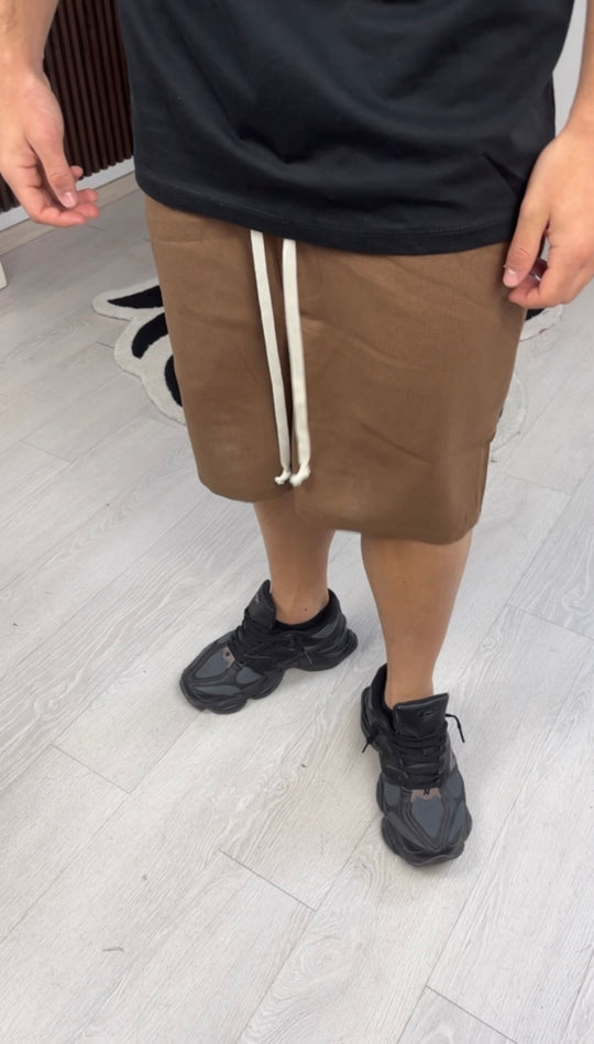 PANTALONCINO IN LINO BROWN