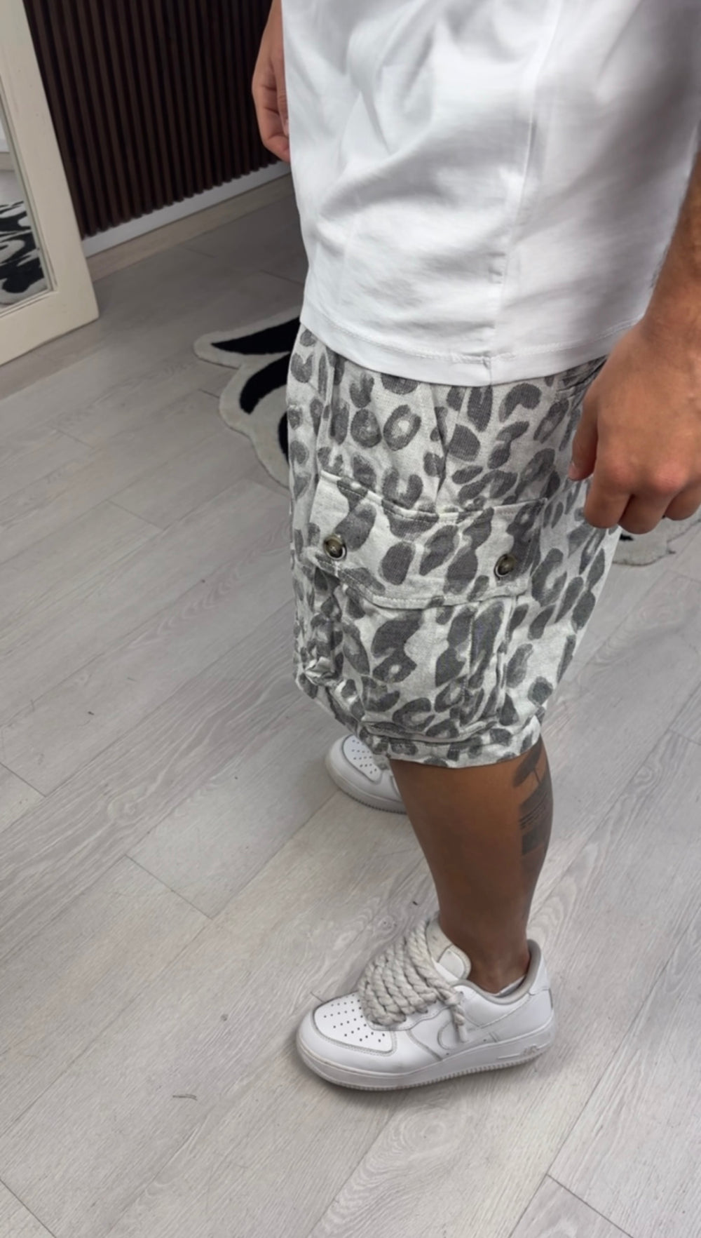 CARGO LEOPARDATO GRIGIO