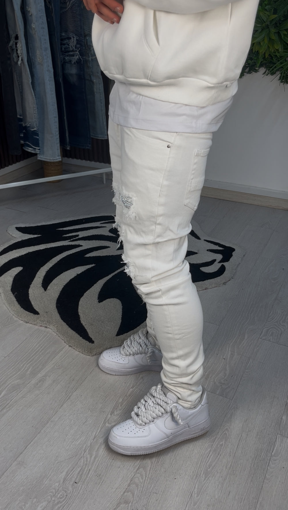 Weiße Diamantjeans
