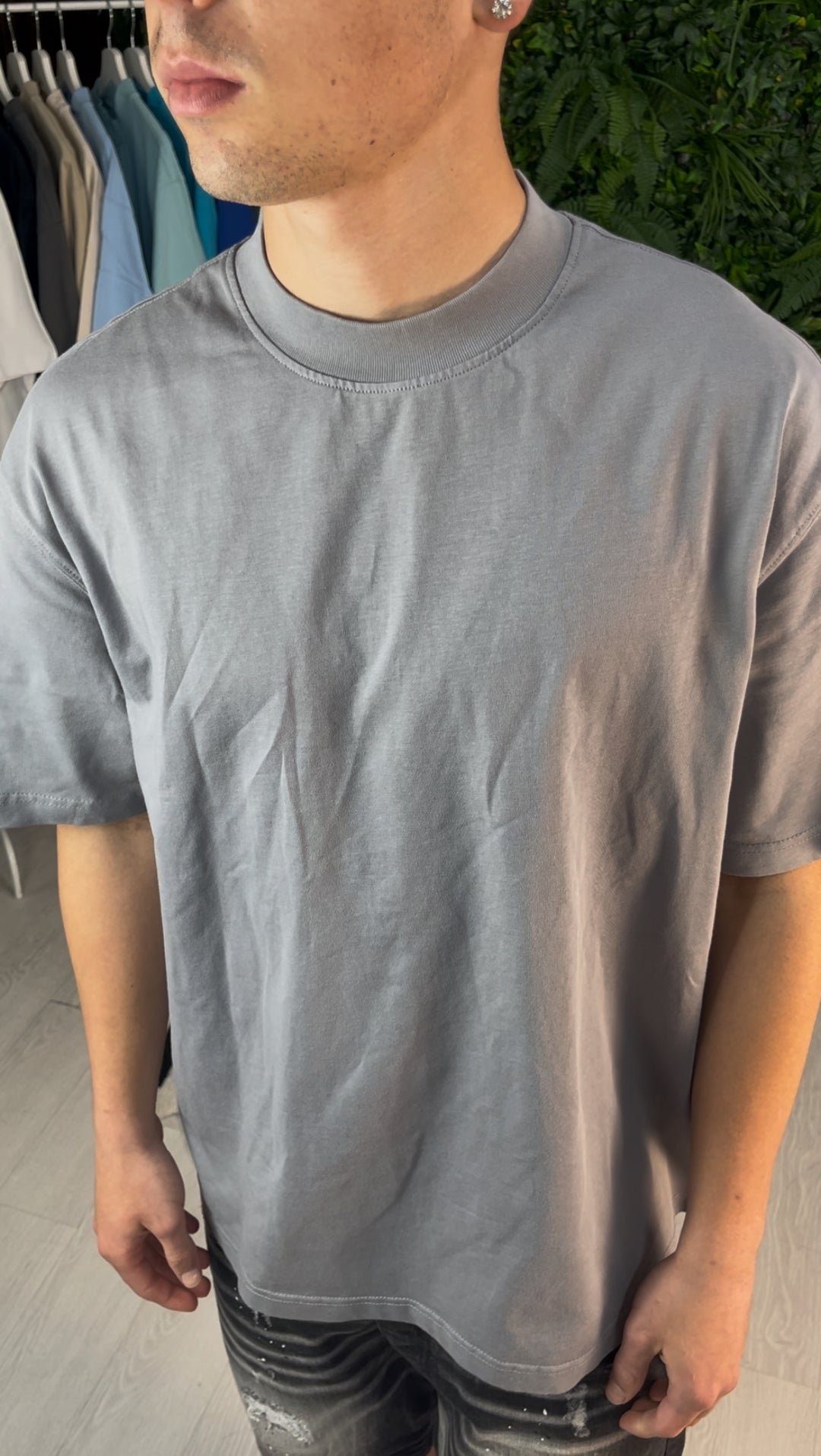 T-SHIRT PREMIUM SEMI-OVER GRIGIA