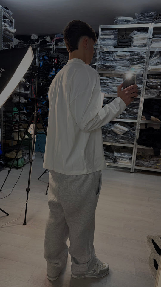 Pantalon de coton à fusée gris