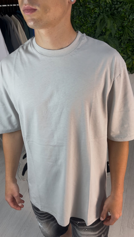 T-SHIRT GIROCOLLO GRIGIO GHIACCIO