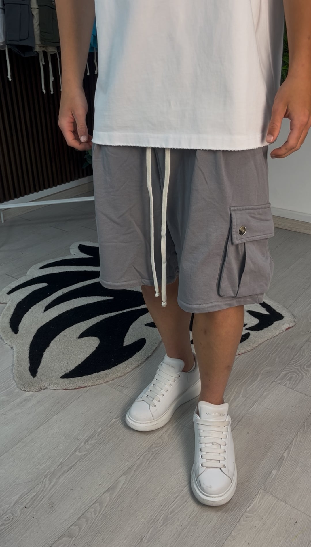 CARGO CORTO IN COTONE GRIGIO