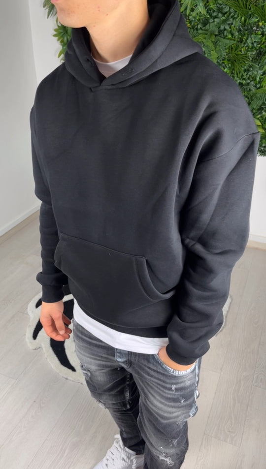 Sweat-shirt en coton noir