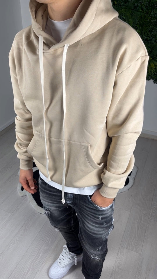 Sweat-shirt en coton beige