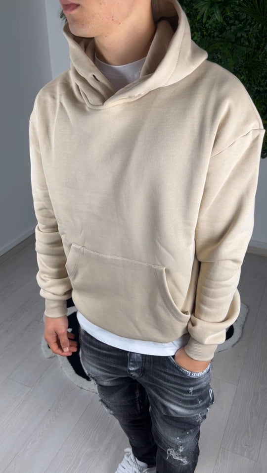 Sweat-shirt en coton beige