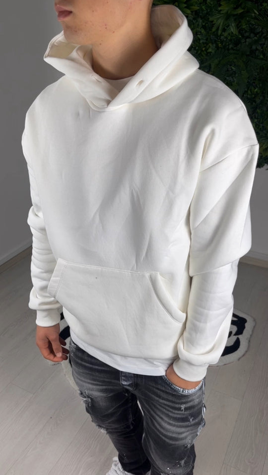 Sweat-shirt en coton blanc