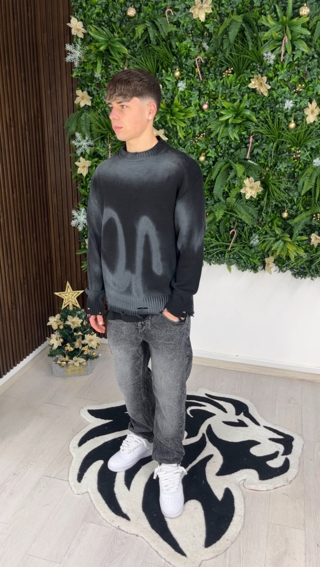 Jean marbre noir baggy