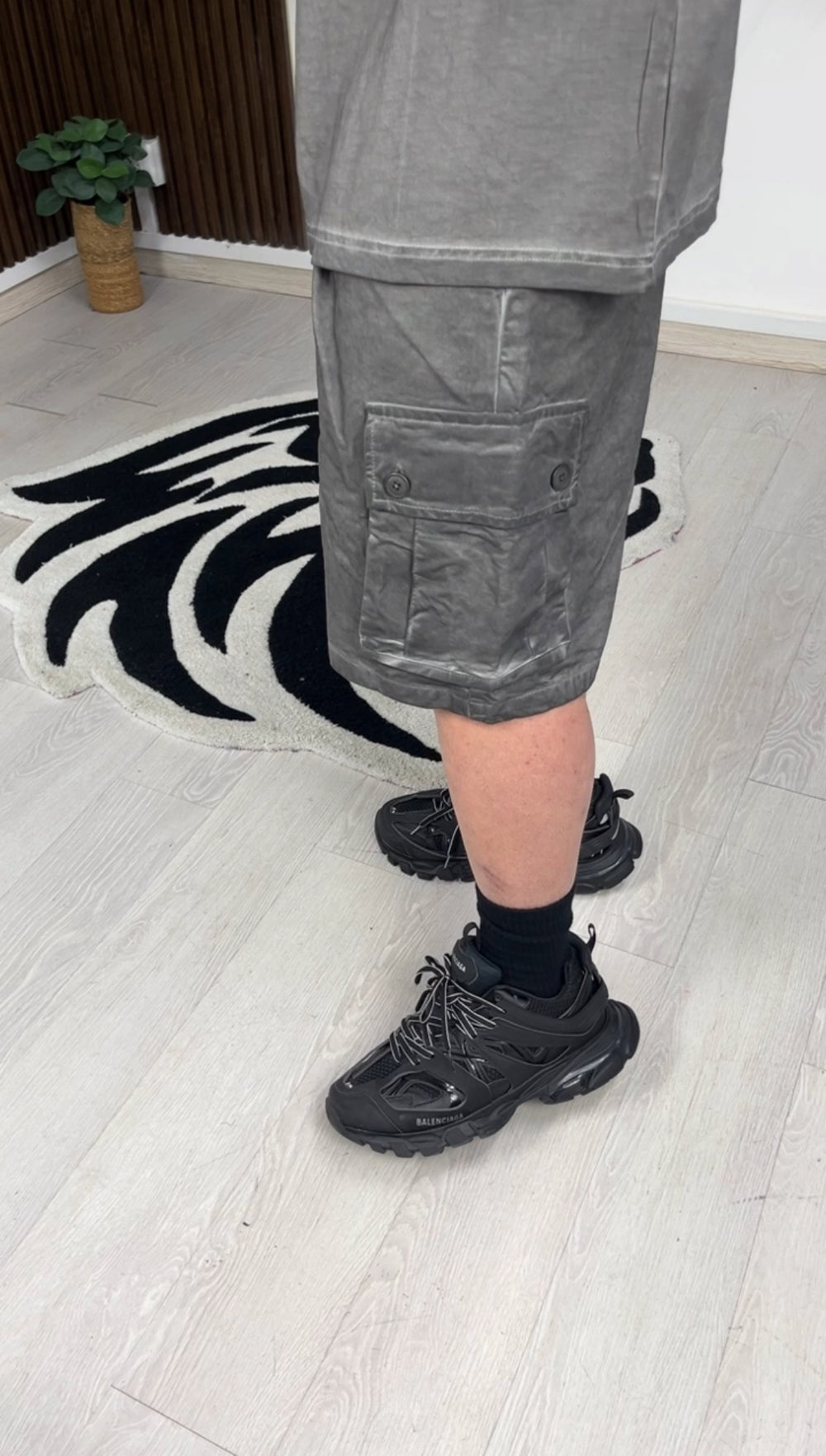 CARGO CORTO STONEWASH NERO