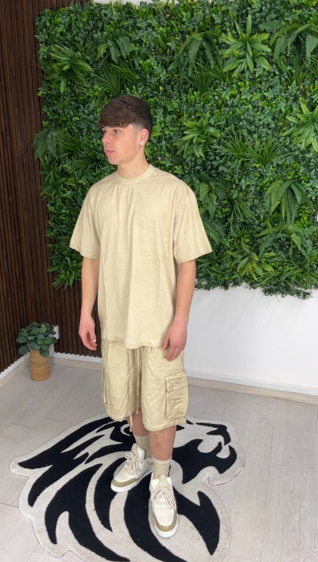 CARGO CORTO STONEWASH BEIGE