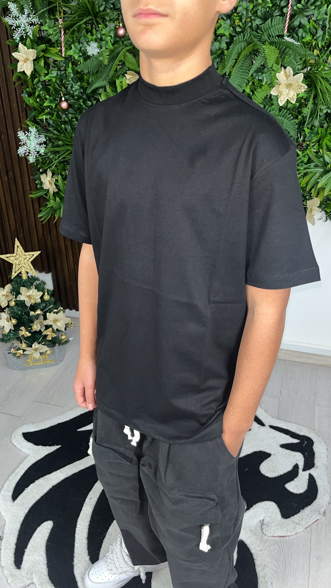 T-shirt à col haut noir