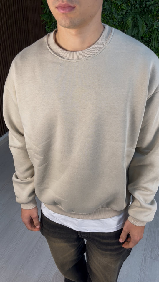 FELPA GIROCOLLO BEIGE