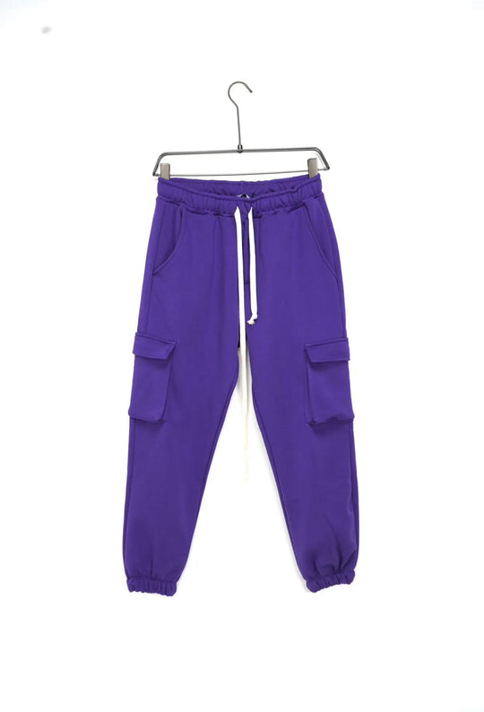 PANTALON CARGO EN COTON VIOLET