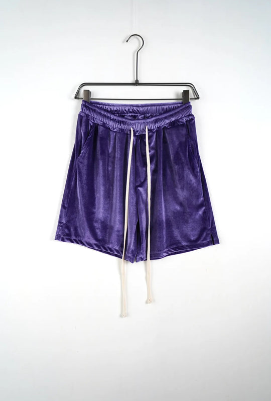 PURPLE CHENILLE SHORT SET