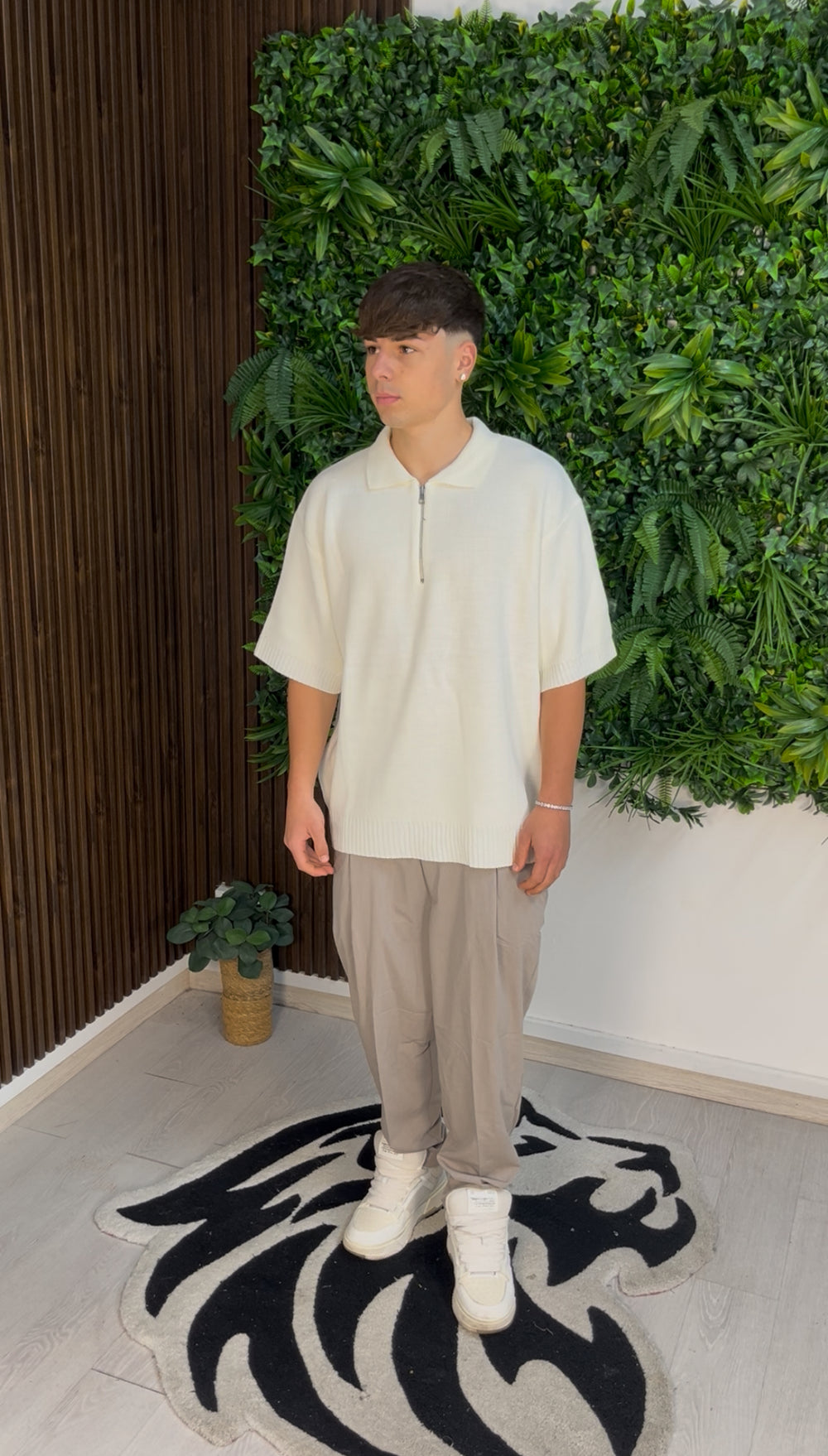 POLO ZIP PANNA