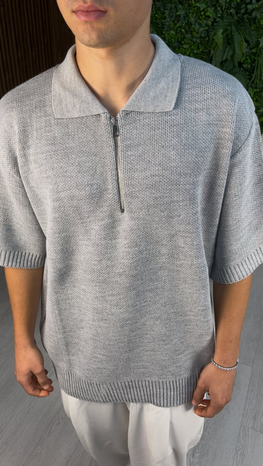 POLO ZIP GRIGIA