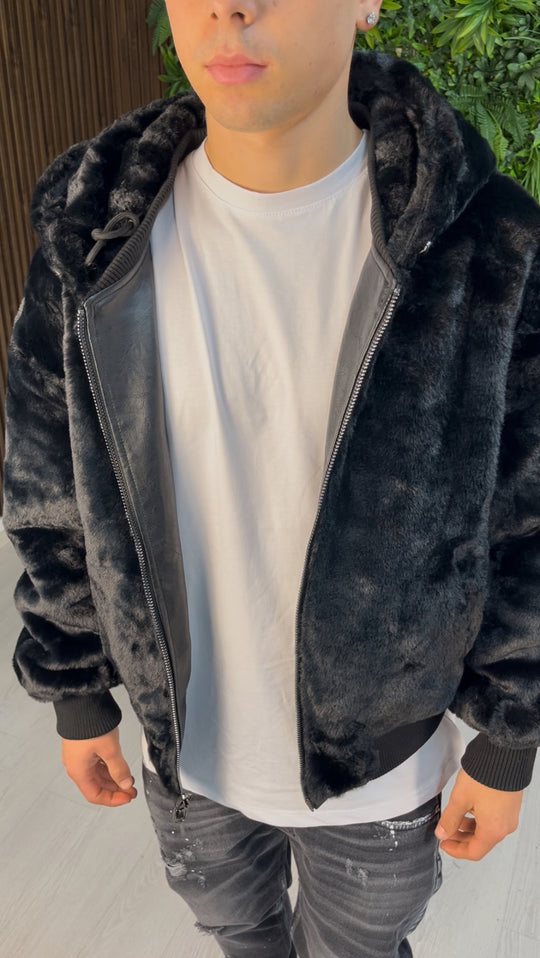 GIACCA REVERSIBILE IN PELLE NERA