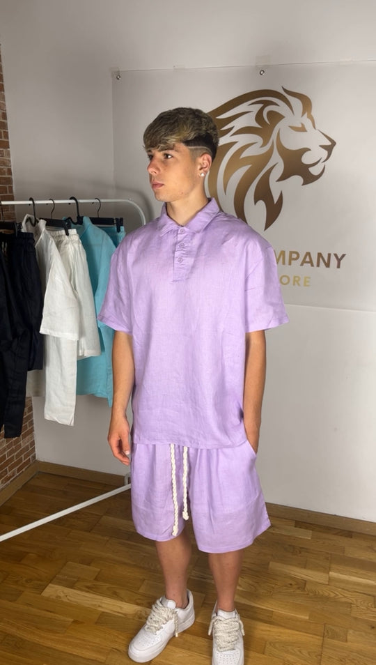 LILAC LINEN SHORT SUIT