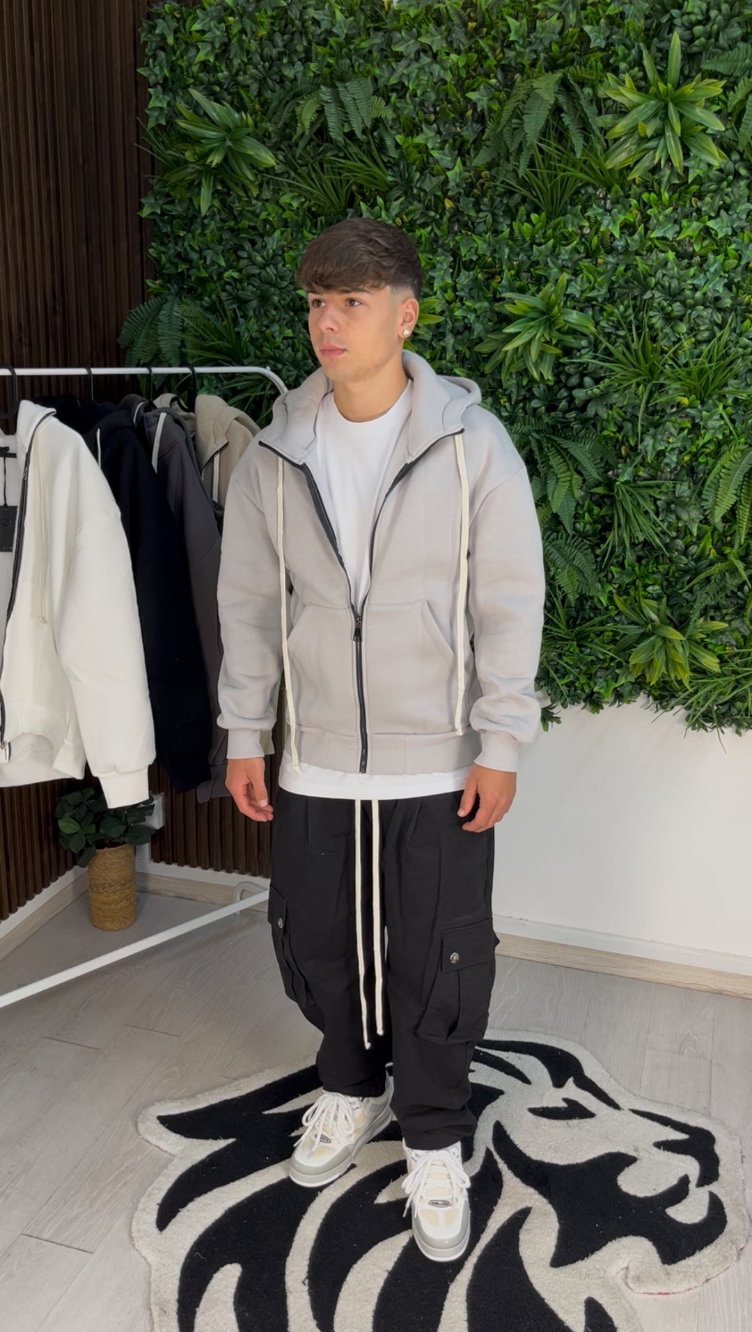 FELPA CON ZIP GRIGIA