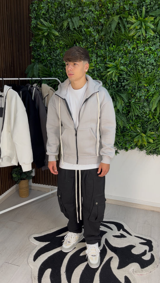 FELPA CON ZIP GRIGIA