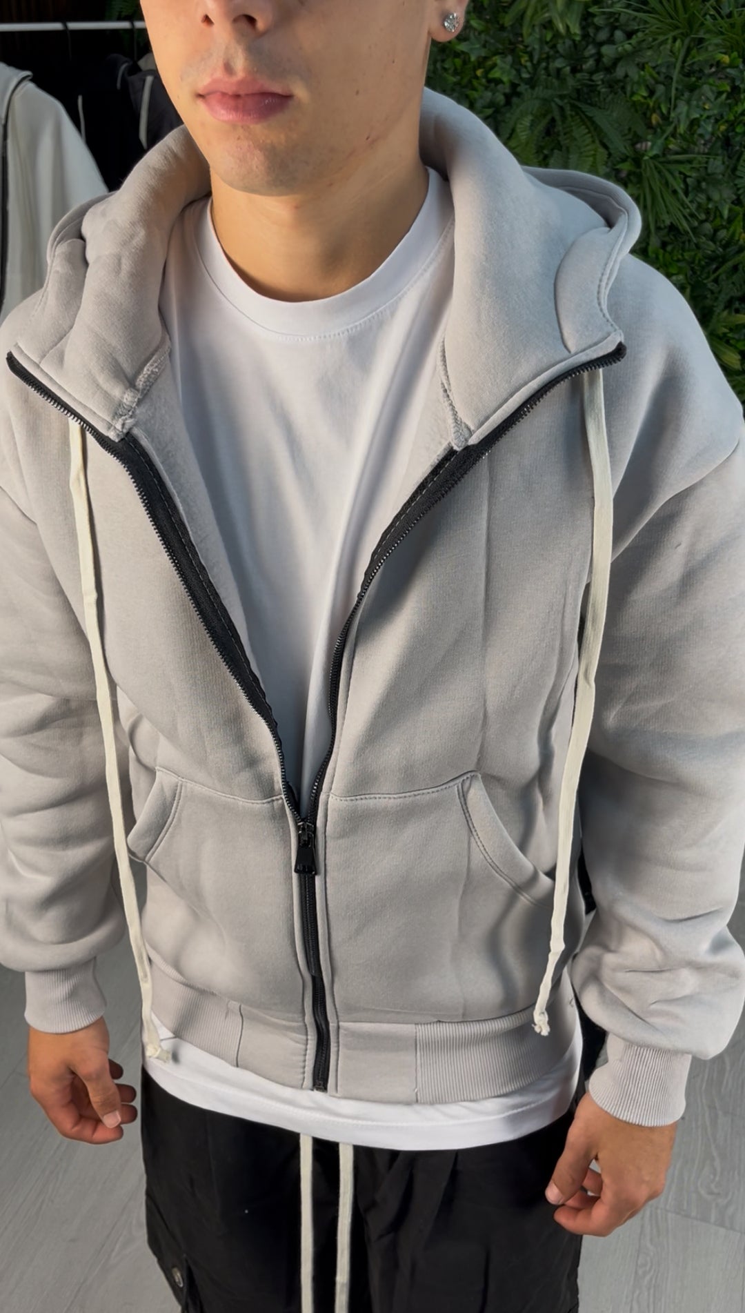 FELPA CON ZIP GRIGIA
