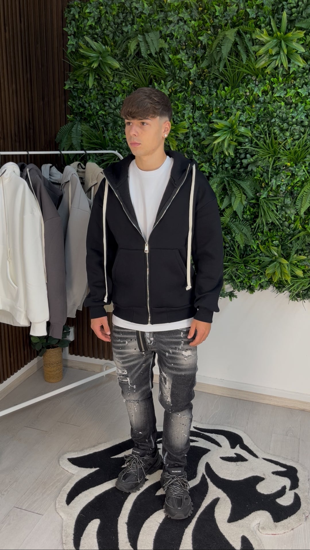 FELPA CON ZIP NERA