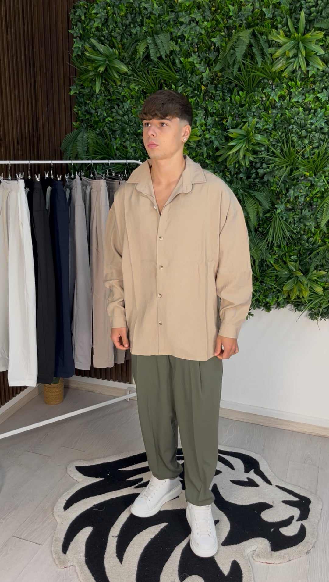 PANTALONE ELEGANT VERDE MILITARE