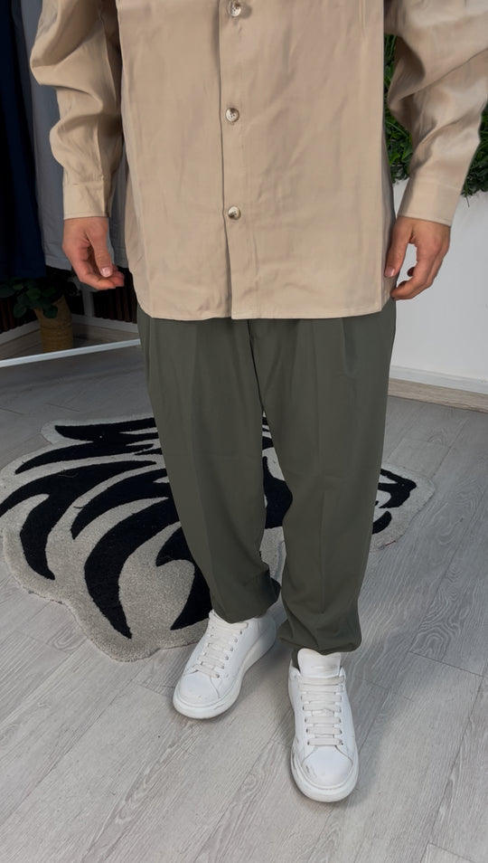 PANTALONE ELEGANT VERDE MILITARE