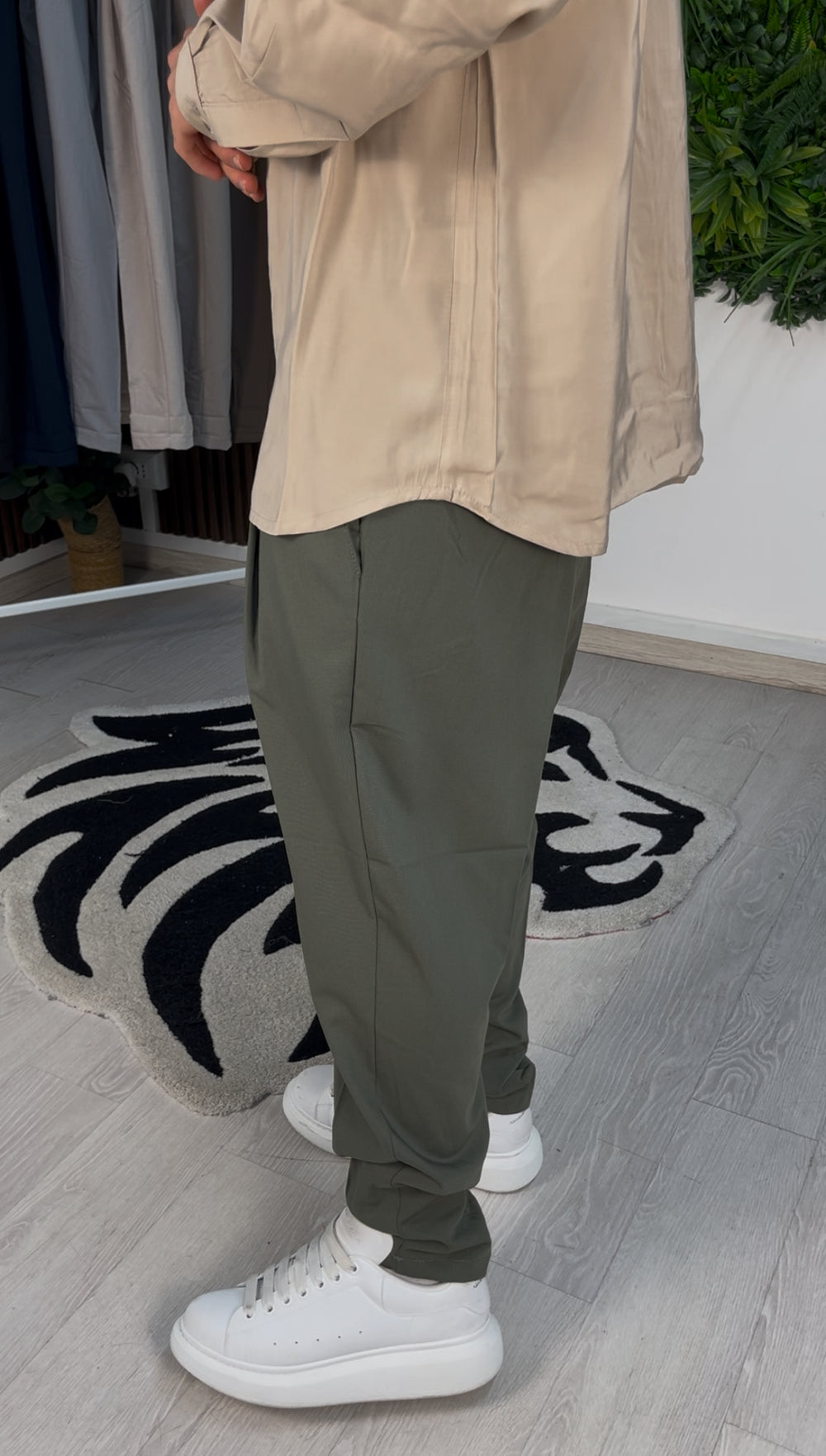 PANTALONE ELEGANT VERDE MILITARE