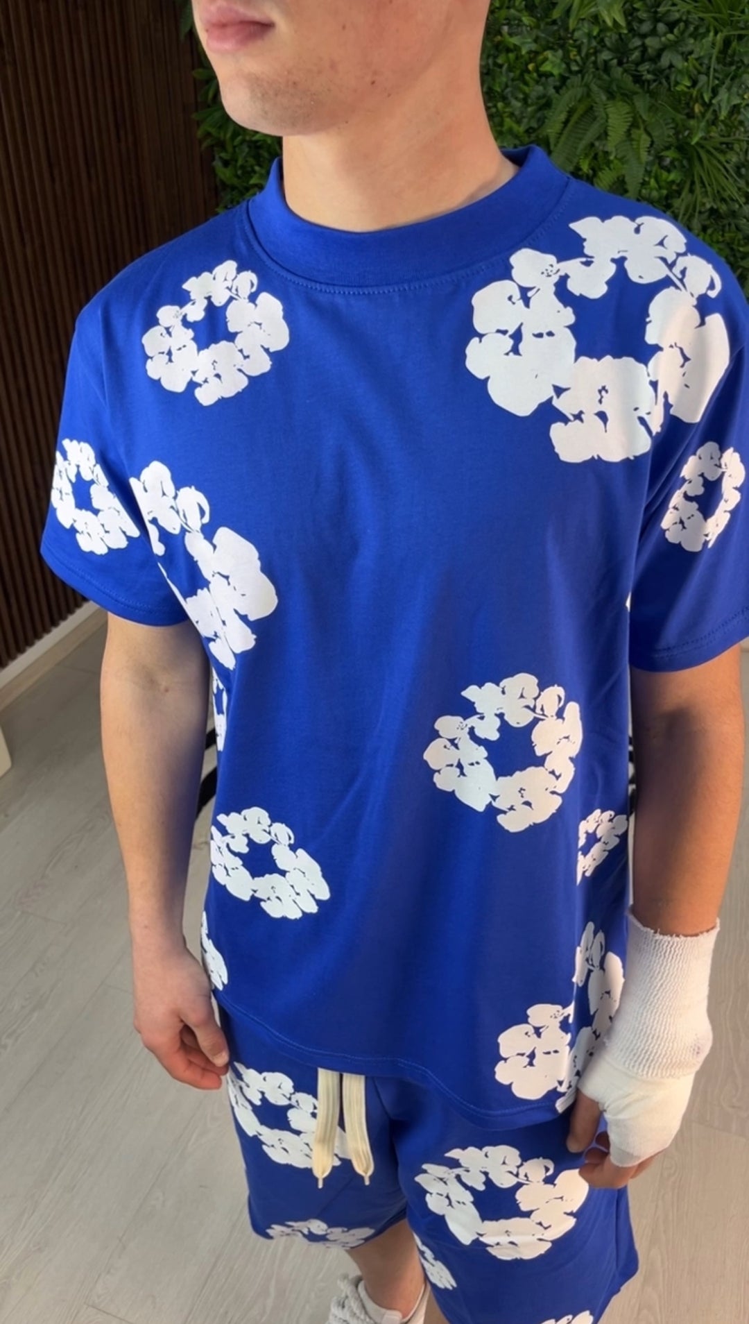 COMPLETO CORTO FLOWER BLU