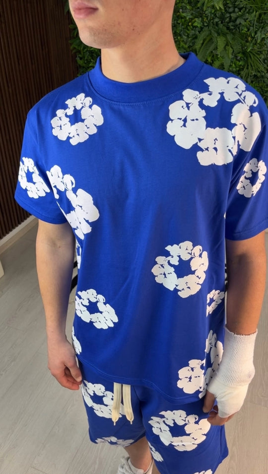 COMPLETO CORTO FLOWER BLU