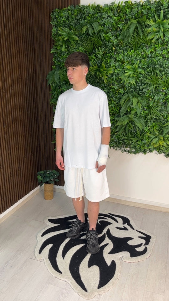 COMPLETO CORTO IN COTONE BIANCO