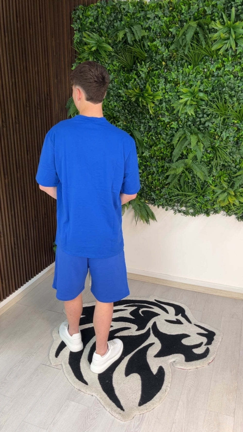 COMPLETO CORTO IN COTONE BLU