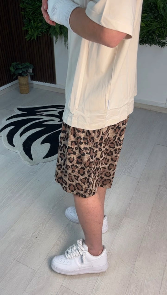 PANTALONCINO LEOPARDATO BEIGE